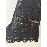 Helen Hinson Crochet Tank Top Small Black Open Knit Boho Festival Hippie Goth Photo 1