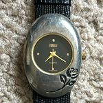 Forelli women’s vintage silver/black quartz watch adjustable size‎ Black Photo 0