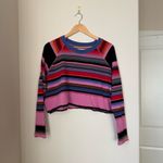 Free People We The Free  Baja Striped Raglan Long Sleeve Cropped Crew Top Size XS Photo 2