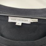 Good American Crop Strong Shoulder T Shirt Black Stretchy Knit Womens 14-16 Photo 3