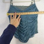 Y2K Vintage S Small Babydoll Camisole Top Ruched Lace Tank Bella Swan Coquette Blue Photo 5