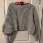 Hollister  Gray Chunky Knit Crew Neck Sweater, Sz L Photo 0