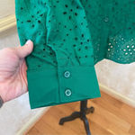 Adiva Women Crochet Eyelet Button Down Long Sleeve Boho Shirt Blouse Tops Sz XL Photo 5