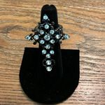 Contemporary Costume Jewelry Stretch Cross Ring Black Photo 0
