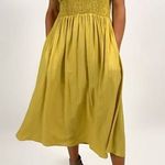 TALULAH Smocked Midi Dress Mustard Photo 0