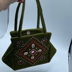 Boutique Green beaded  quilted satchel. Photo 8