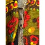 Vintage Groovy Floral Bark/ Lava Cloth Handmade Maxi Dress S/M Orange Photo 3