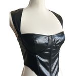superdown  Ezra Faux Leather Top in Black Small New Womens Vegan Tank Photo 4