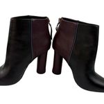 CAbi * Bisset Ankle Boots Womens 8 Heeled Color Block Black Burgundy Leather-6004 Photo 8
