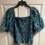 J.Crew NWT Smoked Floral Peplum Cotton Blend Blouse Size XL Photo 1