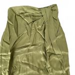 Topshop Ruched Front Vent Satin Maxi Skirt Sarong Skirt NWT Green Size 2 Photo 5