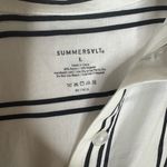 Summersalt  Black and White Vertical Striped Tunic Blouse Photo 3