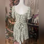 Altar'd State Altar’d State moss green & white belted fit & flare mini dress. Size S. Photo 4