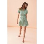 Amanda Uprichard Cathee Floral Shirt Dress in Green Size Small Photo 5