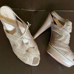 Prada Beige Platform Peeptoe Sandals Photo 0