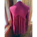 Hailey & Co. Burgundy Long Sleeve Cutout Neck Babydoll Tunic Top Women's Size S Photo 1