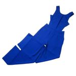 BCBGMAXAZRIA NWT BCBG MaxAzria Rossana in Royal Blue Satin Wide Leg Cutout Jumpsuit 2 x 32 Photo 4