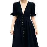 Free People  Love of My Life Black Midi Dress GUC Size Small Fit & Flare Boho Photo 2