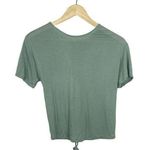 Alo Yoga Entwine Lace Back Short Sleeve Top in Sage Green OS Photo 0