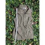 Sebby  100% Cotton Army Green Utility Cargo Vest Size Small Photo 4