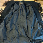 Vintage 80s Black Wool Suede Leather Fringe Concho Southwestern Coat~M~ Photo 6