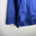 Hugo Boss BOSS ‎ Blue Stretch Silk Long Sleeve V-Neck Blouse Photo 7