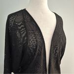 HIP Happening in the Present Black Eyelet Sweater Shrug Size M Photo 1