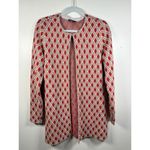 J. McLaughlin Fontaine Long Cardigan Large Red Gold Metallic Jacquard Holiday Photo 8