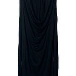 BCBGMAXAZRIA  Black Cowl Neck Cold Shoulder Stretch Long Sleeve Blouse S Photo 0