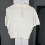 J.Crew NWT  Short-sleeve Sweater-polo Premium Ultra-fine Cotton White Ivory Photo 2