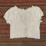 Sky And Sparrow  WHITE BASIC TIE FRONT CROP TEE Photo 2