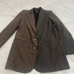 ZARA  Brown Mixed Check Oversized Blazer Size XS Photo 1