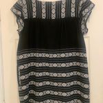 Aztec Print Tunic Black & White Embroidered Midi Dress. 2797 Size XL Photo 7