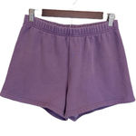 Aritzia TNA Cozy Fleece Perfect Shorts In Purple Size Medium Photo 0