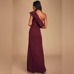 Lulus Lulu‘s maroon/red one shoulder dress Photo 1