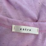 Entro  Linen Blend Color Block Rainbow V-Neck Shirt Photo 2