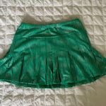H:ours Revolve  Green Metallic Pleated Micro Mini Skirt Photo 5
