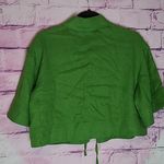 Banana Republic  LINEN TIE FRONT CROPPED SHIRT 100% LINEN GREEN MEDIUM NWT Photo 2