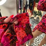 For Love & Lemons  Lauren Long Sleeve Mini Dress Pink Floral Size Small Photo 4