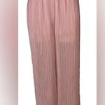 ZARA NWT pink pleated plisse flowy summer elastic waistband pants Photo 5
