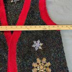 United States Sweaters Christmas Sweater Ugly Festive Cardigan Tinsel Knit Vest L Grandmacore Xmas Photo 6