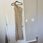 La Femme Gold Full Sequin One Shoulder Maxi Dress Photo 2
