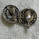 Monet Vintage  Shiny Silver Sphere Clip Earrings Photo 2