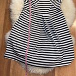 Papaya  Black & White Striped Fit & Flare Sleeveless Boat Neck Dress Sz M Photo 6