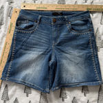 1822 Denim  Dark Blue Jean Shorts with Stitch Detail Photo 0