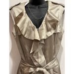 Cynthia Steffe  satin ruffle v neck utility belted mini shirt dress size 8 Photo 5