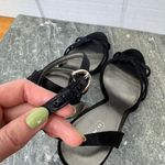 Coach Bethanie Black Satin Strappy Knot Heels Pumps Ankle Strap Stiletto 9.5 Photo 4