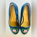 Talbots Ryan Embroidered Suede Loafers - Polar Bear Navy Blue Flats Holidays 5M Photo 4