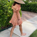 Perry Walker Collective Madi Mini Silk Wrap Dress Size 3 Orange‎ Floral Paisley Orange Photo 4