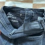 Denim Forum Lola High Rise Skinny Jeans Gray Wash Raw Hem Stretch 26 Black Photo 10